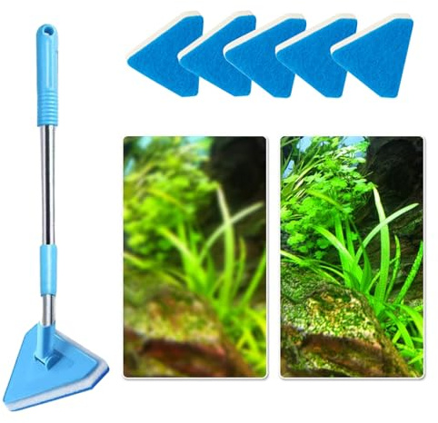 Brosse de nettoyage pour aquarium Grattoir à long manche outil de nettoyage