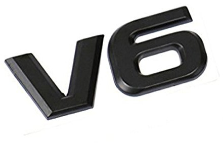 Dsycar 3D Decoración del Coche de Metal Adhesivo de Metal V6 Truck Car Emblema Etiqueta Engomada para Universal Cars Moto Bike Car Styling Accesorios Decorativos (V6-Negro)