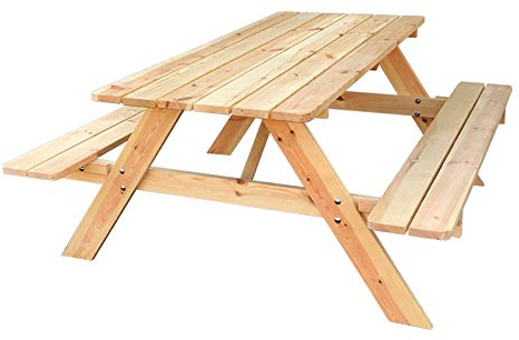 Beauty.Scouts Bierbank Ruby Kiefernholz naturfarbig 177x155x74cm Gartenbank Bankgarnitur Gartenmöbel Garten Bank Tisch Pickinickbank Picknicktisch Campingtisch