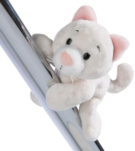 NICI- MagNICI Love Gato Adorable 12cm Blanco - Peluche sostenible con imán - Animal magnético para frigorífico, Pizarra, Metal y Mucho más Gran Idea de Regalo (49403)