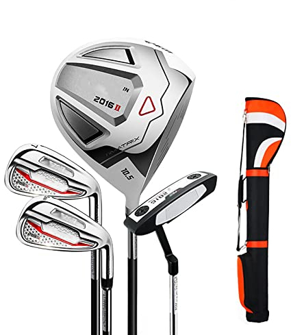 Herren-Golfschläger-Set für die rechte Hand, Golf-Profi-Spielschläger mit Balltasche, Schaft aus ultraleichtem Graphit-Kohlenstoffstahl, Gusstitanlegierung mit hoher Rückfederung