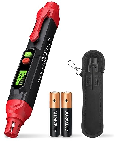 Gasleckdetektor; VITITE Propan- und Erdgasdetektor; Mini-Portabler Gasalarm zur Lokalisierung von brennbaren Gaslecks für Zuhause und Wohnmobil (inklusive 2 Batterien & Tragetasche) - Schwarz