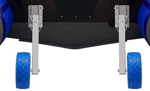Roues de Lancement pour Bateau Gonflable et Kayak Chariot de Transport Pliable, léger, Inoxydable, Capacité 60kg, Montage Facile, Sports Nautiques, Pêche, Camping, Adapté à Plusieurs Types de Bateaux