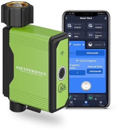 ZigBee Garten-Bewässerungstimer mit integriertem Turbinen-Wasserzähler, bis zu 10 programmierbare Zeitpläne, kompatibel mit Tuya Smart, Smart Life App und Home Assistant (ZHA & Zigbee2MQTT)