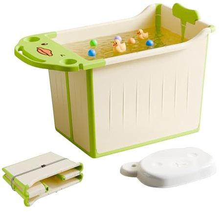 Bañera plegable para bebé, base antideslizante con soporte para sentarse, bañera de viaje portátil gruesa para recién nacidos y niños pequeños, baño de bebé que ahorra espacio para el hogar