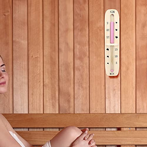 Rcniso Orologio da Sauna con Timer da 15 minuti. Elegante Design in Legno e Vetro per il Relax Nella Sauna o Nella Caffetteria
