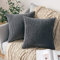 MIULEE 2er Set Kissenbezüge Kord Kissenhülle Dekorative Kissenbezug Sofakissen Couchkissen Dekokissen Zierkissenbezug Deko Kissenhülle mit Verstecktem Reißverschluss 40x40 cm Grau