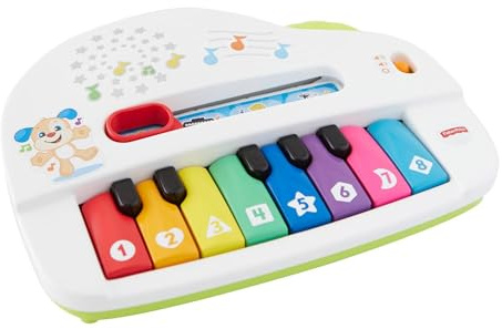 Fisher-Price Mon Piano Rigolo, jouet interactif musical et lumineux avec modes de jeu apprentissage et musique, pour bébé dès 6 mois, version Française, GFK11
