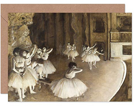 Artery8 Edgar Degas Ballet Rehearsal On Stage Fine Art Greeting Card Plus Envelope Blank Inside