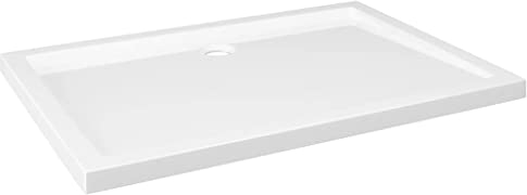 vidaXL Plato de Ducha Rectangular Placa Receptor Cuarto de Baño Aseo Inodoro Resistente a Arañazos Manchas Antideslizante ABS Blanco 70x100 cm