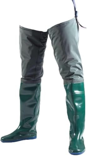 WXF86djl Unterwasser Watstiefel for Herren und Damen, Knie- und Hüftbereich, 83 cm, PVC, rutschfeste Oxford-Stiefelschnüre mit verstellbaren Schnallen(39 EU)