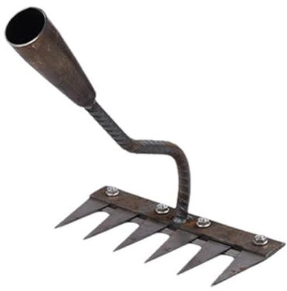 Râteau en fer 5/6/7/8 dents pour jardinage et désherbage, râteau manuel en acier au carbone robuste, outils de jardinage, râteau de jardin pour jardin, désherbage, plantation agricole