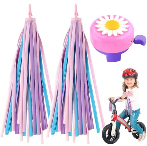 PZJOALN Accessoires de vélo pour Enfants, Accessoires de Guidon de Scooter pour Filles, Accessoires de draisienne, y Compris sonnettes de vélo pour Enfants (1 Paire)