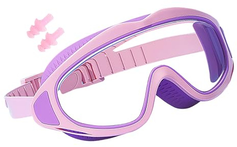 Pavsicgn Occhiali Da Nuoto Per Bambini,Maschera Subacquea Con Tappi Auricolari | Design Impermeabile E Ampia Visuale, Lenti Antiappannamento Per Sport Acquatici Subacquei E Immersione