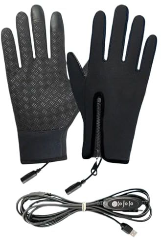 Weqizuerqi Guantes calefactables para motocicleta, guantes térmicos USB, para invierno, para bicicleta, pares de calor, para pantalla táctil, recargables, para invierno, hombres, mujeres, exteriores