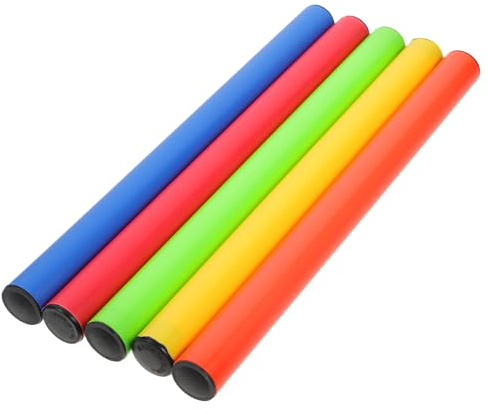 Toyvian Lot de 5 Bâtons de Relais Légers et Solide Surface Lisse, Adaptés aux Garçon et Filles, pour Entraînement Scolaire et Compétition de Course de Relais en Extérieur et Intérieur