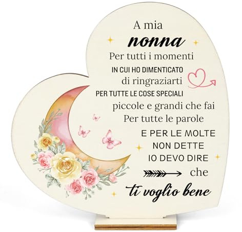 RGHSZ Regalo Nonna,Regalo Nonna Compleanno Natale,Festa Dei Nonni Idee Regali,Decorazioni in Legno per La Nonni in Legno,Regali Festa Dei Nonni