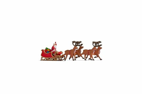 NOCH® Santa Claus with Sleigh, Hand-Coloured Christmas Figure Set for H0 Model Railway Ideas