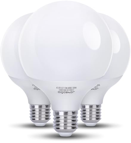 LED Lampe E27 15W Glühbirne Ersetzt 99W Glühlampen, LED Glühbirne Globe G95, Kaltweiß 6500K Leuchtmittel, 1500Lumen, Energiespar 3 Stücke