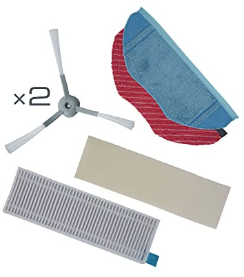 Rowenta ZR792000 X-Plorer Serie 95 Tierhaar Zubehör-Set | kompatibel mit Saugroboter S95 | 2 Seitenbürsten | 1 Wischtuch | 1 Standardtuch | 1 Hochleistungsfilter