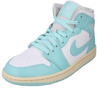 Nike Damen Air Jordan 1 Mid Trainers BQ6472 Sneakers Schuhe (UK 7 US 9.5 EU 41, sail Light Dew Muslin 132)