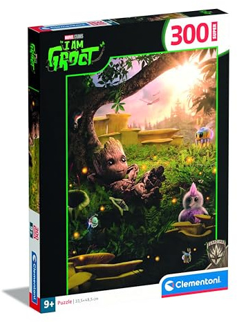 Clementoni Puzzle Supercolor - Marvel I am Groot - 300 Pezzi, Bambini 9 Anni, Sviluppa Capacità di Osservazione, Logica e Manualità, Puzzle Cartoni Animati, Supereroi, Made In Italy, 21734