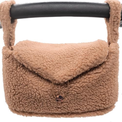lilibell Buggy Kinderwagen Organizer mit Isolierte Getränkehalter, Universal Stylisch & Praktisch Kinderwagen Tasche, waschbar Baby Wickeltasche für Kinderwagen, Bunny Bunny (Teddy Caramel)