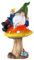 Stgbcst Figura decorativa de gnomo de jardín sobre seta de resina – Lindo cartel de bienvenida para casa y jardín, 10,5 x 8 x 17,5 cm – Decoración perfecta para los amantes de los enanos (seta