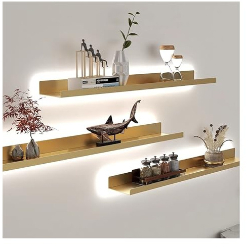 LED Floating Shelves - Illuminated Wall-Mounted Display, Creative Bookshelf with Built-in Lights, Perfect for Pictures & Decor, Stylish Home nization Solutions