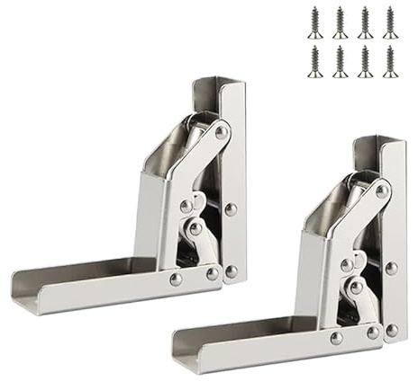 2 Piezas Bisagras de Soporte con Resorte 90 Grados para Muebles, Bisagras Auto-cerradas con Amortiguación, Fijación Visible Acero Niquelado para Puertas de Cocina y Armarios