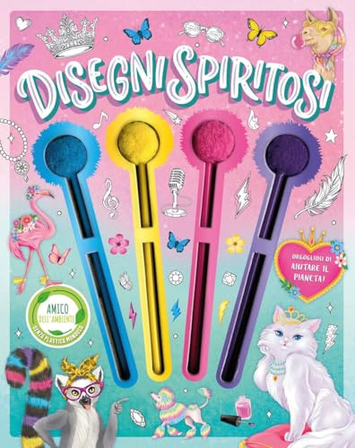 Disegni spiritosi. Ediz. illustrata. Con 4 matite colorate con pompon