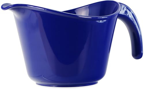 Reston Lloyd, Batter Bowl With Pour Spout, Non-Slip Base, Erogonomic Space Saving Detachable Handle, 2 QT Heavy Duty BPA-Free Microwave & Dishwasher Safe, Indigo