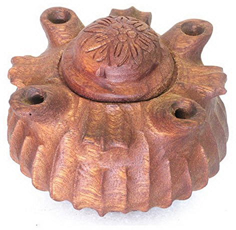 Coppa dell'amicizia valdostana a 4 Becchi Rustica in Legno di Mogano, trattata e pronta, Compresa ricetta pronta per preparare Il caffè alla valdostana