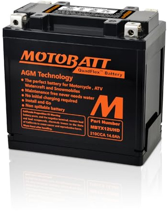 Motobatt MBTX12U AGM - Batería amarilla
