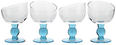 CRISTALICA Eiscremeglas Eisbecher 4er-Set blau Vienna Gelato 220ml