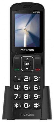 Teléfono Movil Maxcom MM32D Home Phones 2G, Pantalla 2,4 Color Negro