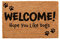 CKB LTD Welcome Hope You Like Dogs Novelty DOORMAT Unique Dog Paw Print Doormats Front/Back Door Mats Made with a non-slip PVC backing - Natural coir - Indoor & Outdoor