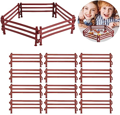 GAROMIA Pferdezaun Spielzeug, 40 Stücke Pferdezaun Zubehör Zaun für Pferde Spielzaun für Kinder Bauernhof Mini Pferd Corral Fechten Fence Set Koppel Zaun Panel für Micro Landschaft Deko