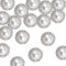 URROMA 30 Botones de Perlas Retro Plateadas, Imitación de Diamantes, Acrílicos Vintage Redondos de Cristal, Adornos para Manualidades, 23 mm