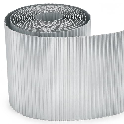 JonesHouseDeco Bordatura per Giardino 6M Bordo in Zincato Metallo per Prato e Giardino Altezza 20cm Acciaio Corten Bordo AiuolaSpessore 0,3 mm Ondulati Flessibile Bordo per Giardino Prato Aiuola