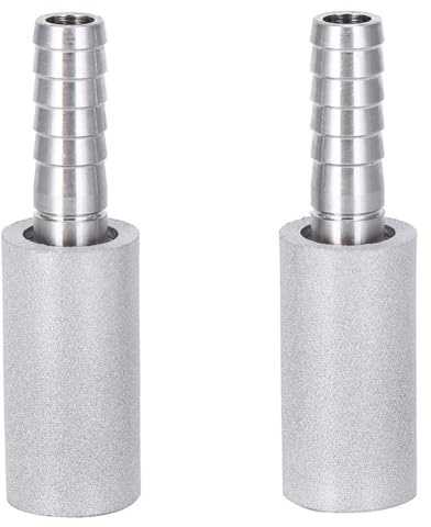 2Pcs Stainless Steel Diffusion Stone, 0.5 Micron Aeration Stone with 1/4 Inch Outer Diameter Hose Barb for Home Brewing Beer
