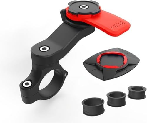 Laven & Ivory Bike Phone Holder for Smartphones (4.7-7.4) | 360° Rotating Motorcycle Phone Mount | Secure Handlebar Phone Holder for iPhone, Samsung, Cycling, Motorbikes & Scooters (Red)