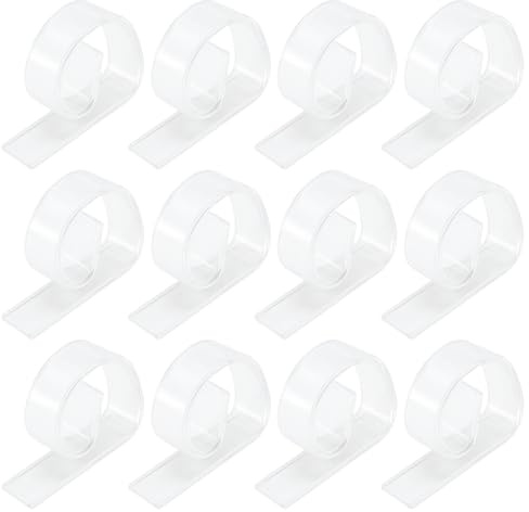 12pcs Plastic Table Cloth Clips, Clear Tablecloth Clips for 1-3cm Outdoor Tables, Windproof Picnic Table Clips for Wedding, Party, Christmas