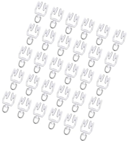 Haiki 30 rodillos de riel para cortina de techo, ganchos resistentes y gancho de acero para cortinas deslizantes suaves de ventana