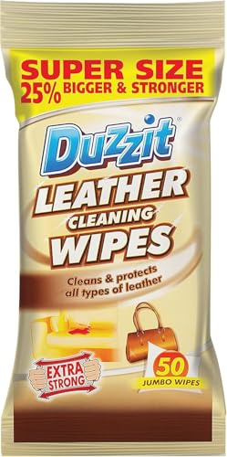 ASA® Duzzit Leather Cleaning Wipes Extra Strong Cream Fresh Cleans & Protects All Type of Leather Pack of 50