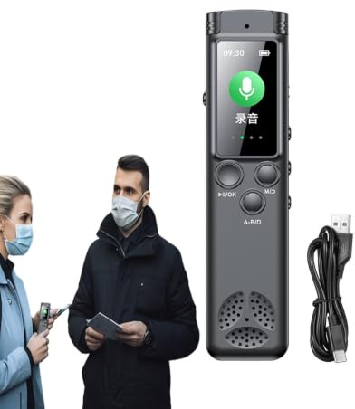Audio Recording Device Noise Reduction Large Screen 2 Microphones Dictation