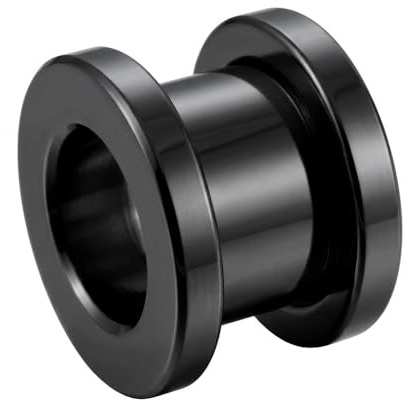 Monster Piercing Tunnels de Chair Noire Simples - Jauge d'oreille à vis - Bouchons en Acier Chirurgical - Bouchons et Tunnels - Vendus par pièce
