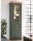 Lomadox Landhaus Wohnzimmer Vitrine Standvitrine grün mit Wotan Eiche, inkl. Beleuchtung