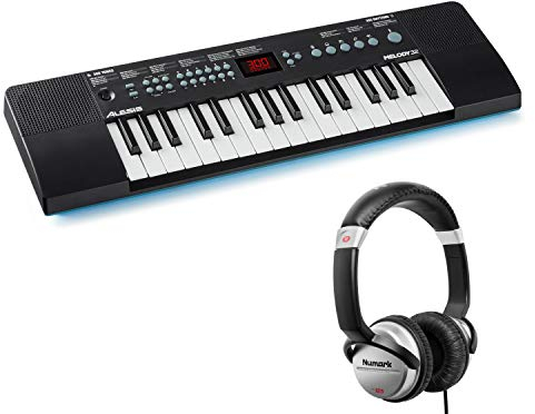 Alesis Melody 32 et HF125 – Piano Numérique/Clavier 32 Touches avec Enceintes Intégrées, Leçons gratuites et Casque Audio