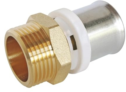 SOMATHERM FOR YOU, Raccord droit à sertir pour tube multicouche Ø26 mm, mâle 20/27 (3/4), compatible avec outillage H/TH, étanchéité sécurisée, norme NF 545, pression max 10 bars